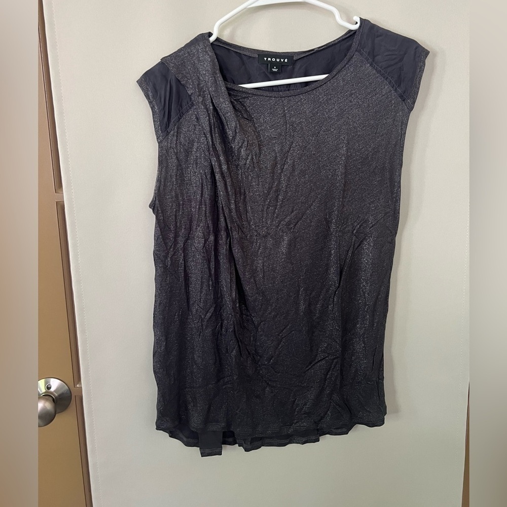 Trouvé Womens Small Metallic Grey Blouse‎